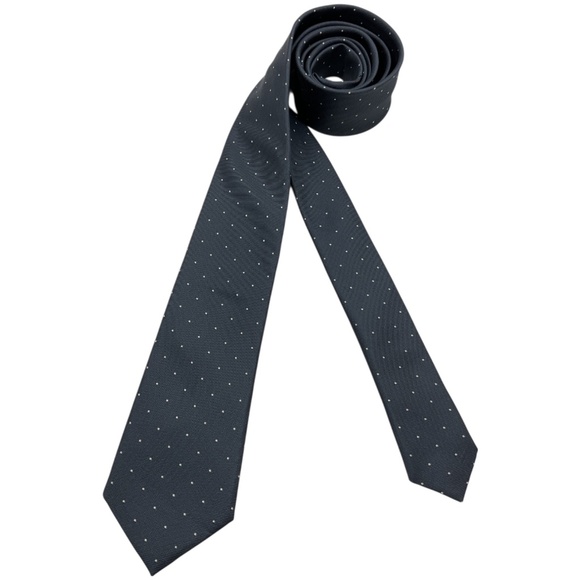 PAUL SMITH Gray Polka Dot Silk LUXURY Slim Tie ITALY - Picture 1 of 4